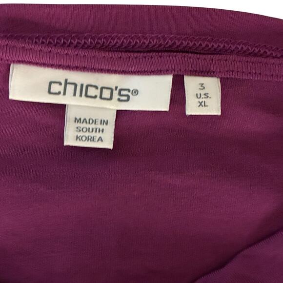 Chico’s Top Women's Size 3 (XL) Touch Of Cool Sweet Berry Cowl Neck Blouse - Picture 3 of 6